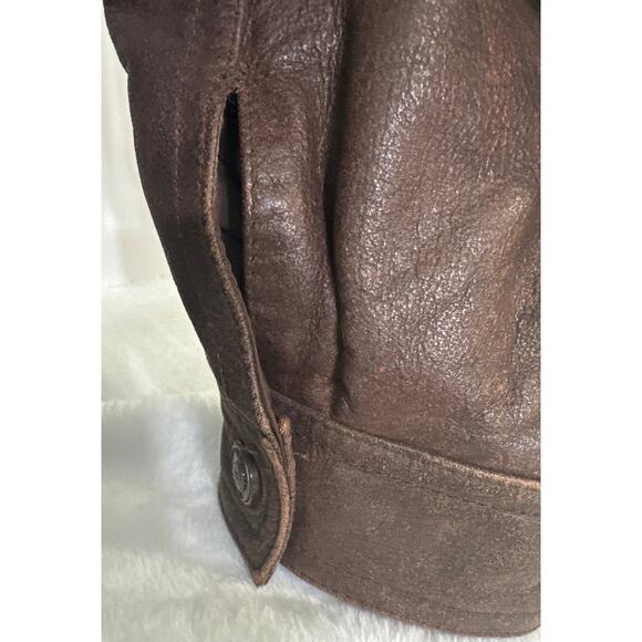 Wilsons Leather Adventure Bound Chocolate Brown Bomber Coat Jacket Size Medium - Picture 6 of 8